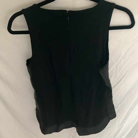 Banana Republic: Black Tank Top- faux leather sides & bottom- zip back- S - Picture 10 of 13